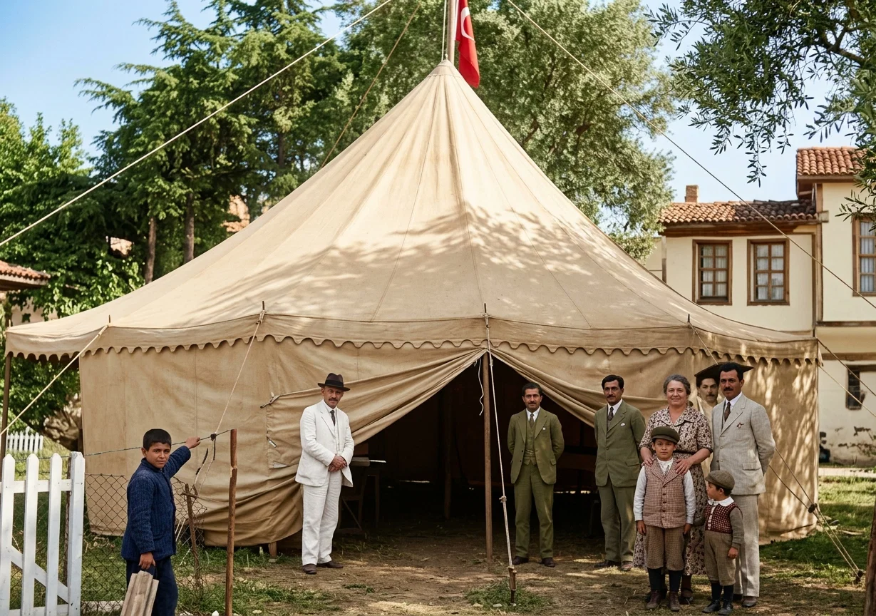 THE FIRST TENT PITCHED IN TURKEY BY GOVERNMENT PERMISSION