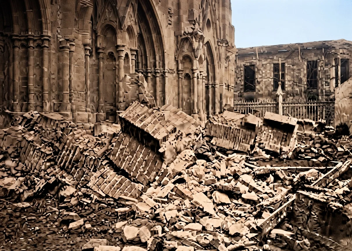 Church of Salvador, Santiago, Chile, after the Earthquake of Aug. 16, 1906.