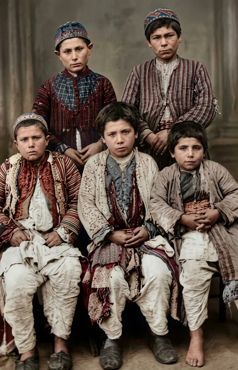 Turkish Orphan Boys, as they appeared when they entered a Christian Orphanage.