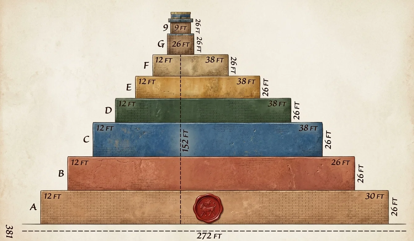 Plan of the Temple at Borsippa (Birs Nimrud), a Suburb of Babylon, thought to be the tower of Babel.