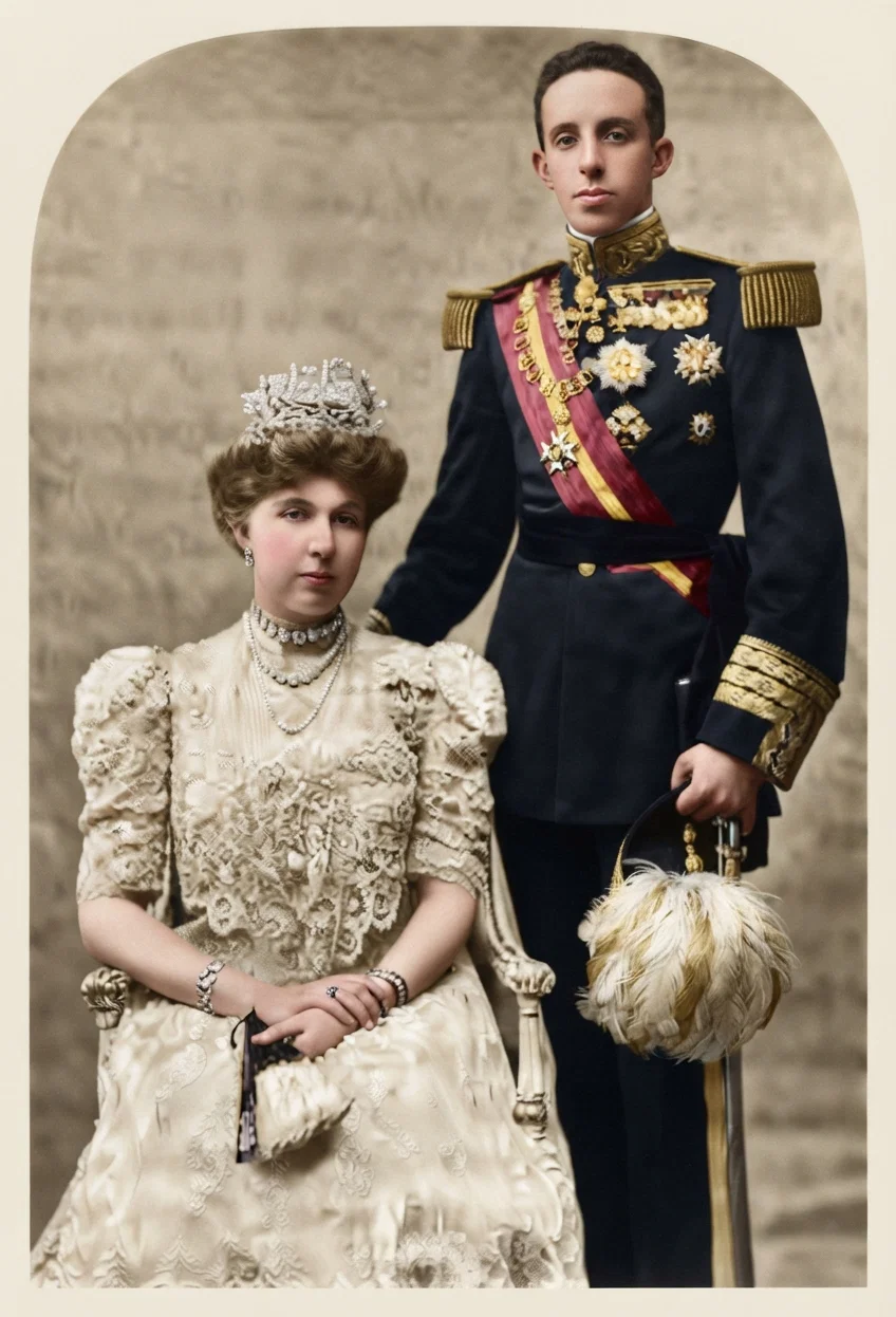 King Alfonso and Queen Victoria of Spain.