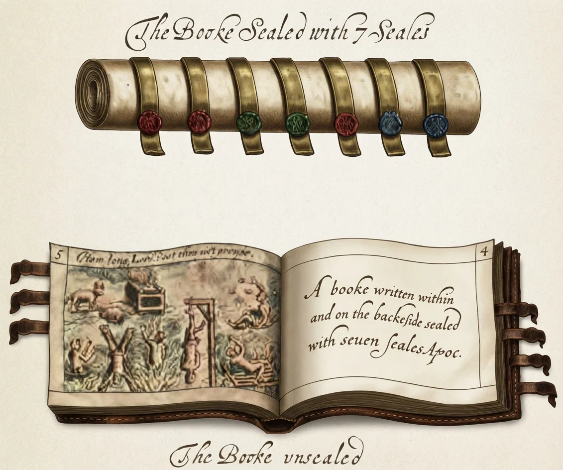 Mede's conception of the appearance of the book sealed with seven seals.