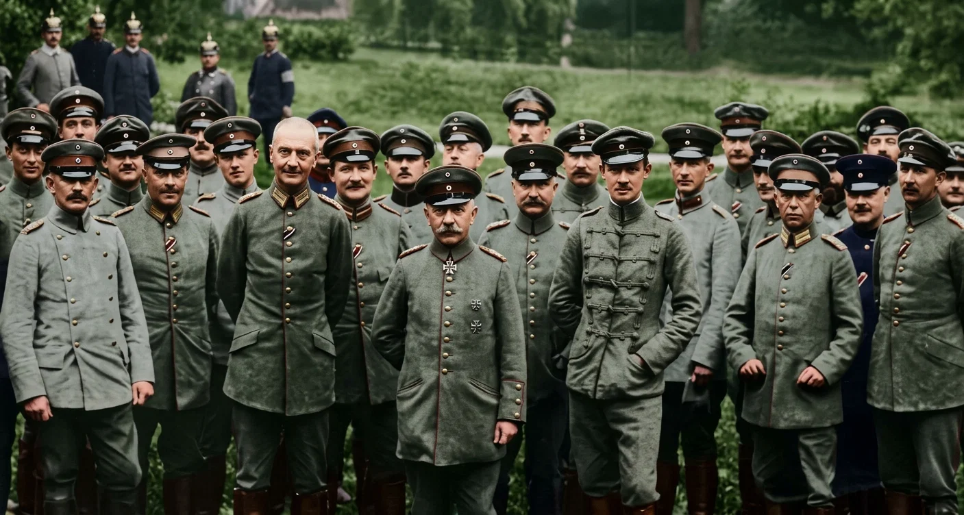 A GROUP OF OFFICERS ENGAGED IN THE EUROPEAN CONFLICT