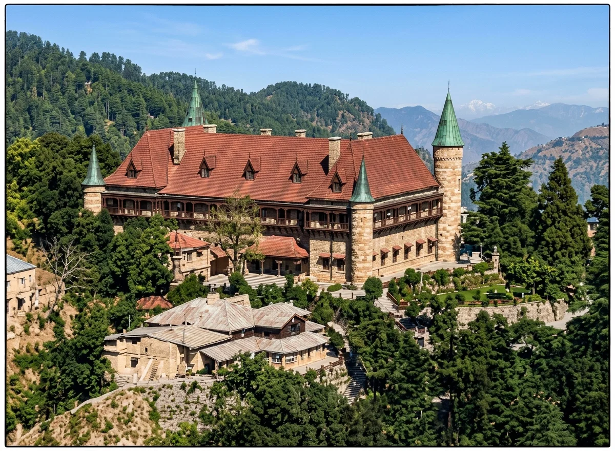 Palace at Mussoorie, in the Himalaya Mountains, of the Spanish wife of the maharaja of Kapurthala. One of our sanitariums is located at Mussoorie, and the maharaja’s family patronize it.