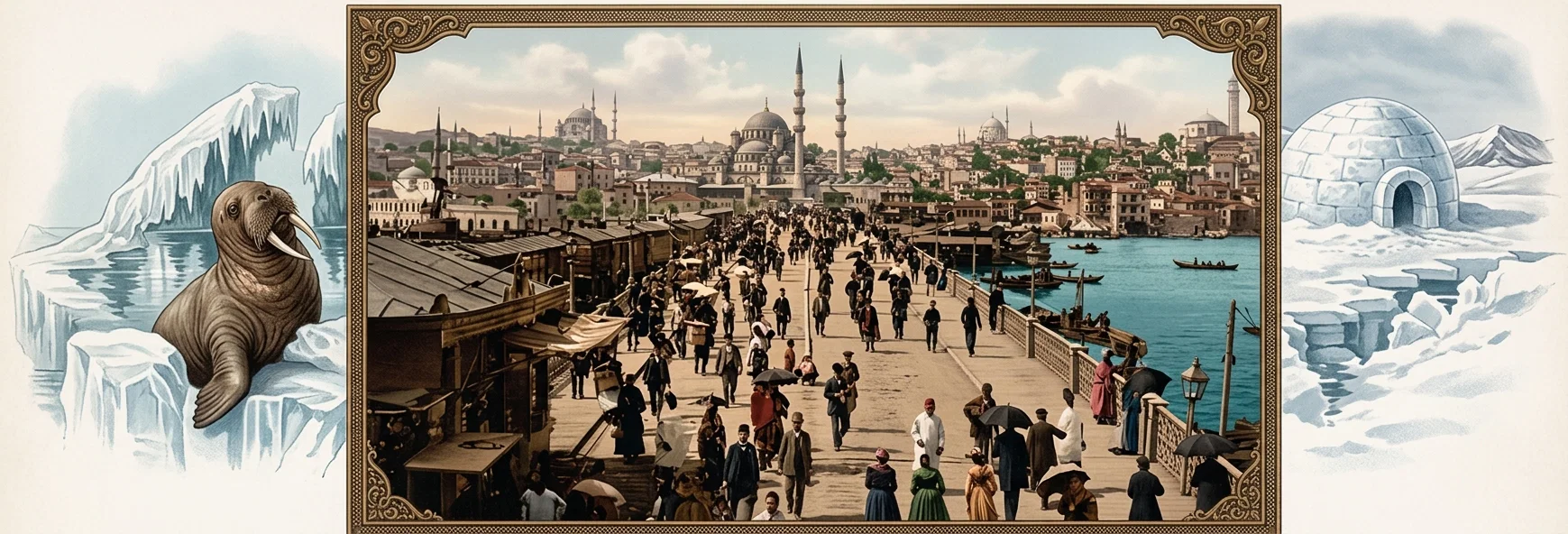 BRIDGE ACROSS THE GOLDEN HORN, CONSTANTINOPLE