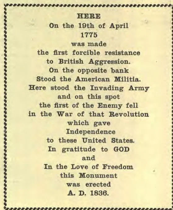 Inscription on the Monument Above at the Right.