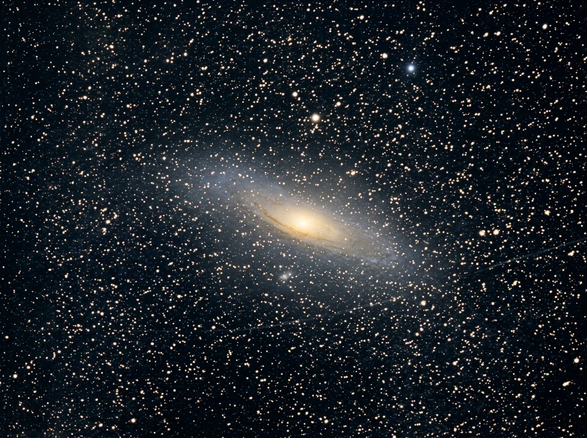 From a photograph of the great Nebulae of Andromeda, taken by Prof. E. E. Barnard, formerly of Lick Observatory, now of Yerkes Observatory. Time of exposure, 4 hours 18 minutes. During these exposures the eye of the photographer is kept constantly fixed on some star bisected by cross wires in the eye-piece.