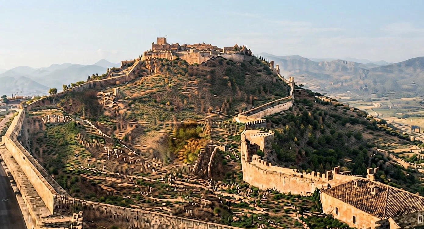 The Castle of Sapunto. This ancient fortress was once besieged by Hannibal, and here one of his most famous battles was fought. It is about fifteen miles north of Valencia. Spain has to-day many greater strongholds of sin to be besieged.