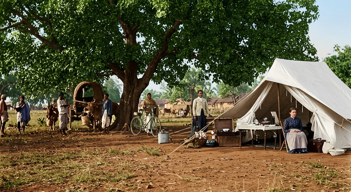 MISSIONARY NURSES ON TOUR AMONG THE SANTALI VILLAGES, WEST BENGAL, INDIA