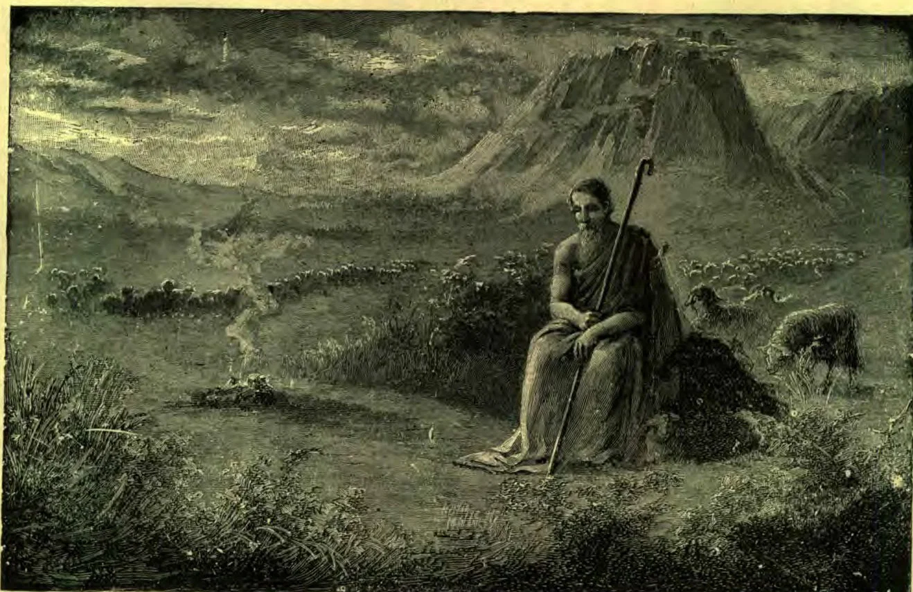 Estrated originally for "Patriarchs and Prophets." MOSES A SHEPHERD.
