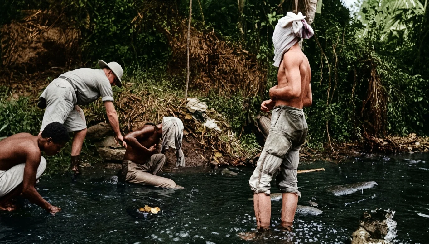 WASHING OFF THE BLOOD AFTER THE CEREMONY