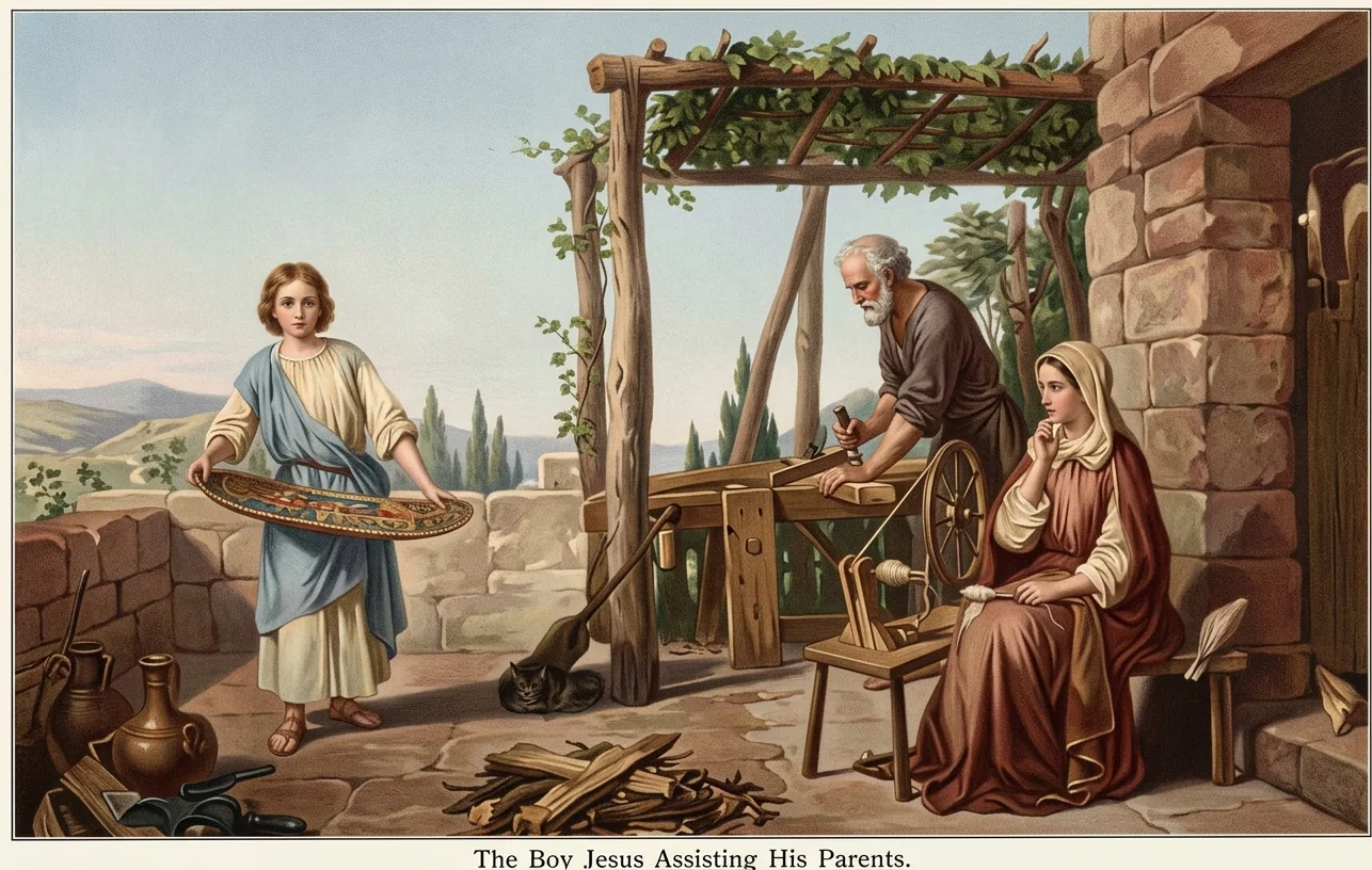 The Boy Jesus Assisting His Parents.