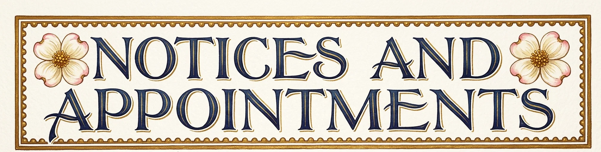 NOTICES AND APPOINTMENTS