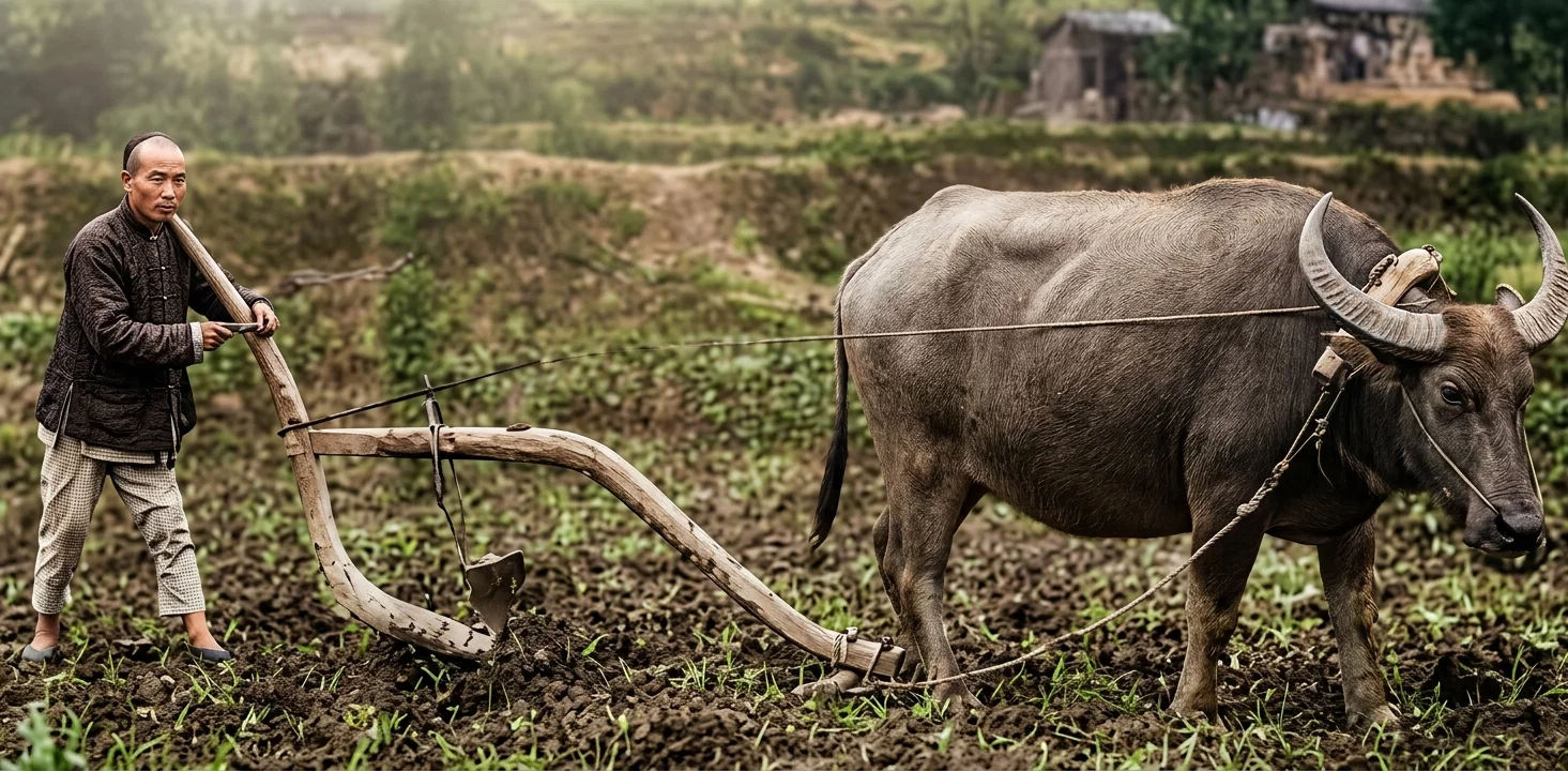 Plowing in China
