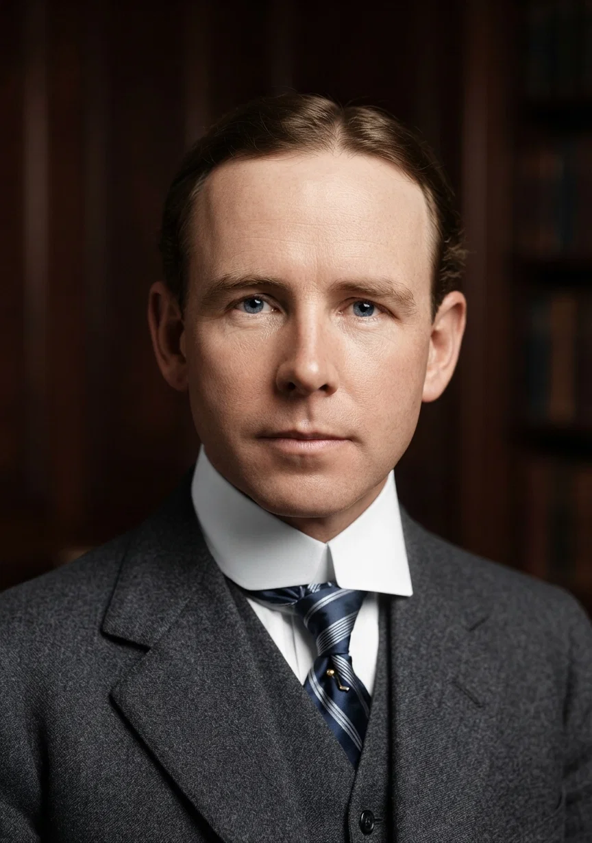Thomas W. Lamont, partner of J. Pierpont Morgan, succeeding Mr. Perkins. Morgan considers him one of the brightest minds in the financial world—(Clinedinst).