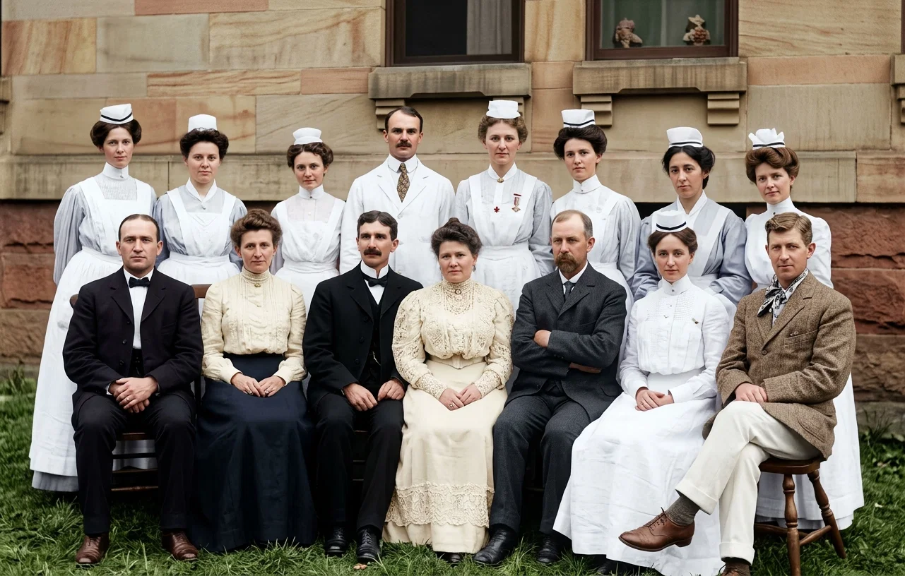 DOCTORS, NURSES, AND HELPERS AT THE WASHINGTON BRANCH SANITARIUM