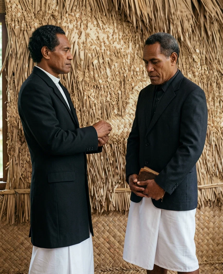 OUR FIJIAN PREACHER METHUSELAH
AND A NEW CONVERT