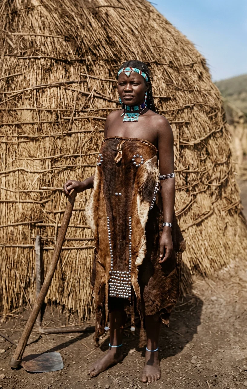 A Zulu Woman with a Hoe.