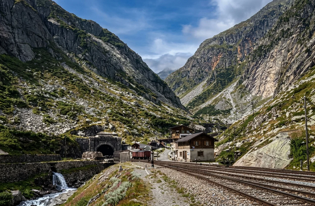ENTRANCE TO TUNNEL, ST. GOTTHARD PASS