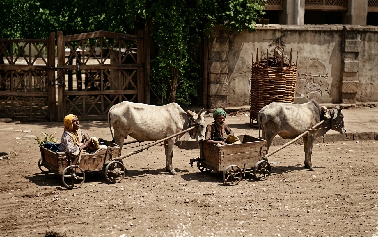 STREET SCENE IN INDIA: BEGGARS WHO RIDE