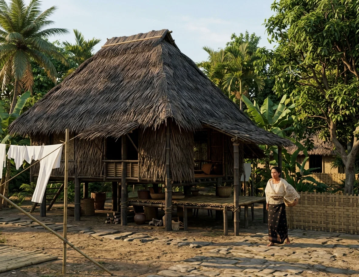 NATIVE HOME IN THE PHILIPPINE ISLANDS