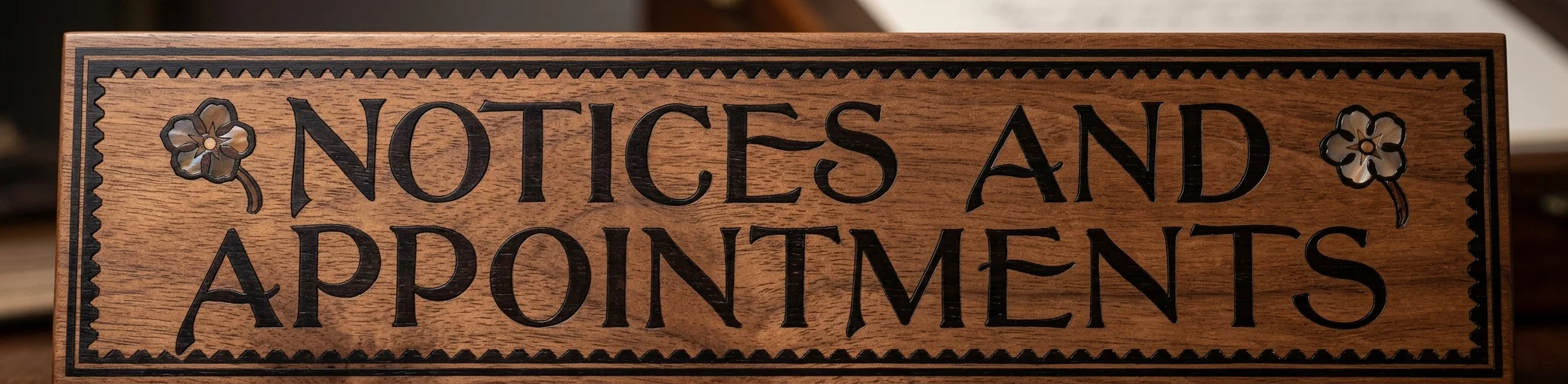 NOTICES AND APPOINTMENTS