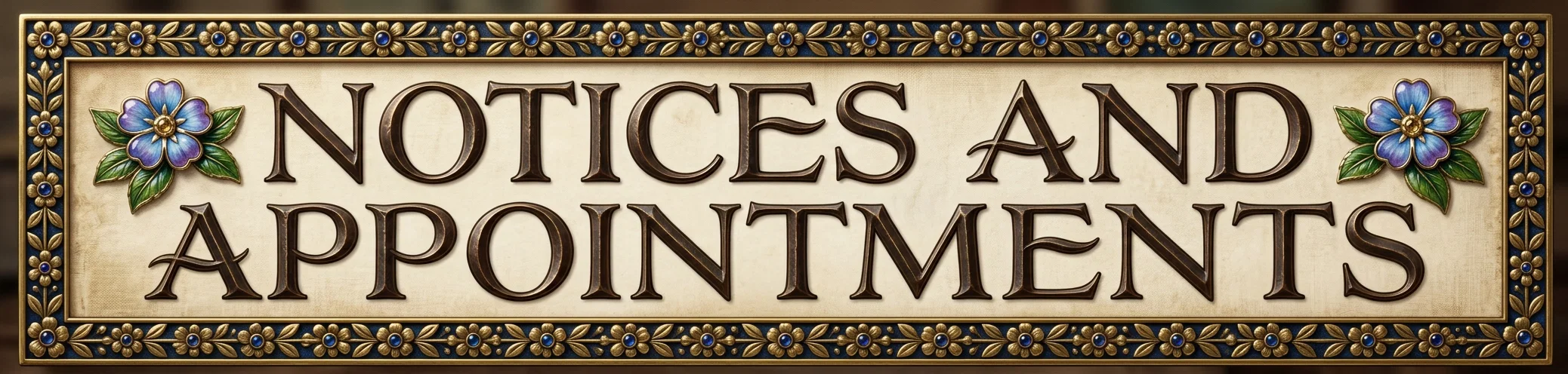 NOTICES AND APPOINTMENTS