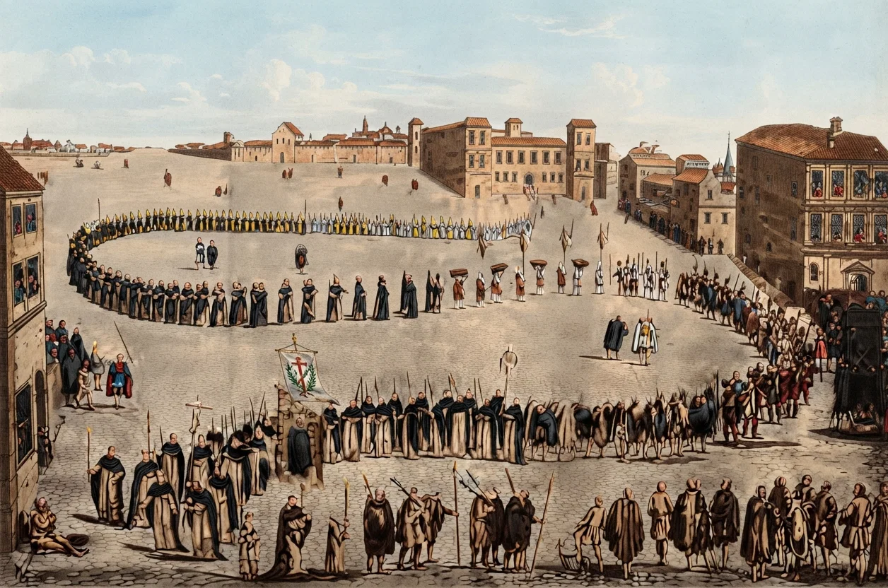 A Procession of Dominicans Going to a Burning in the Palace of Estaos, at Rocio.