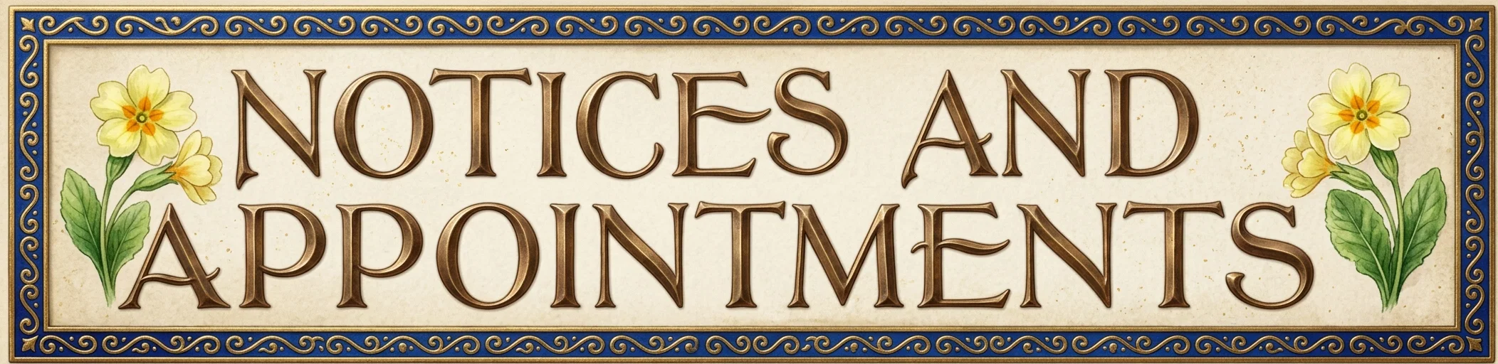 NOTICES AND APPOINTMENTS