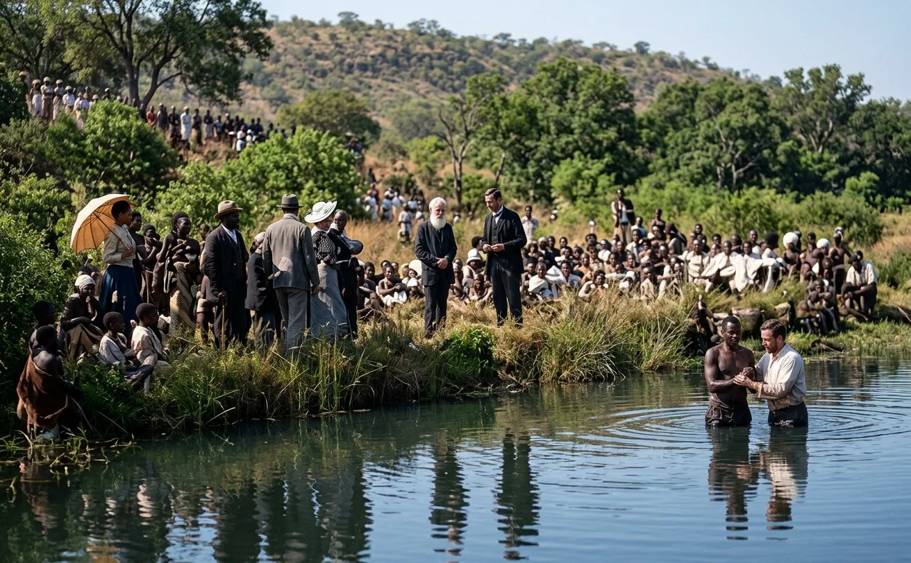 Baptism at Our Matabele Mission. Twenty-one Baptized, 300 Natives Present.