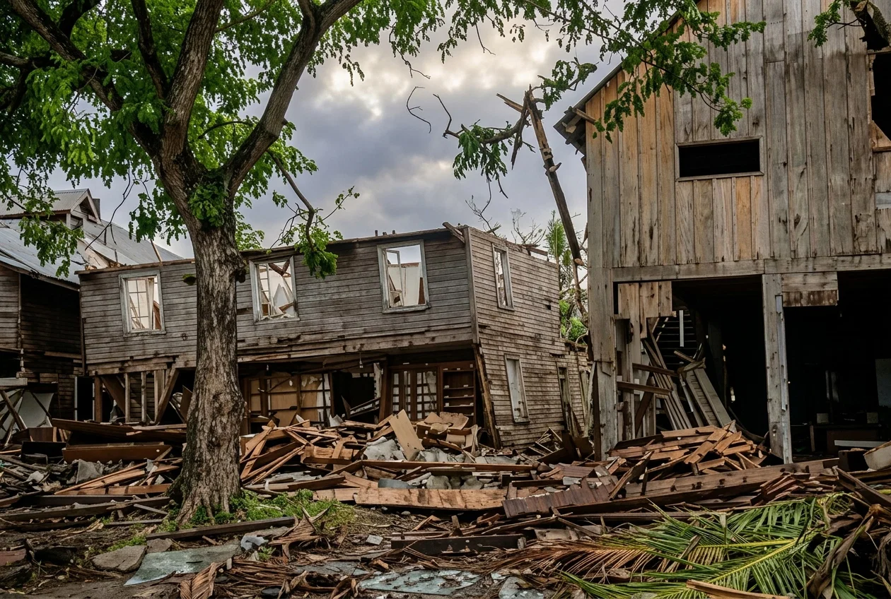 A SCENE IN PAPEETE AFTER THE HURRICANE