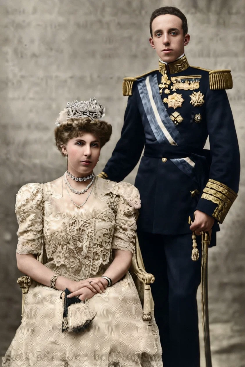 The king and queen of Spain. The king very narrowly escaped assassination on April 13. This is the third time he has come near losing his life in this way.