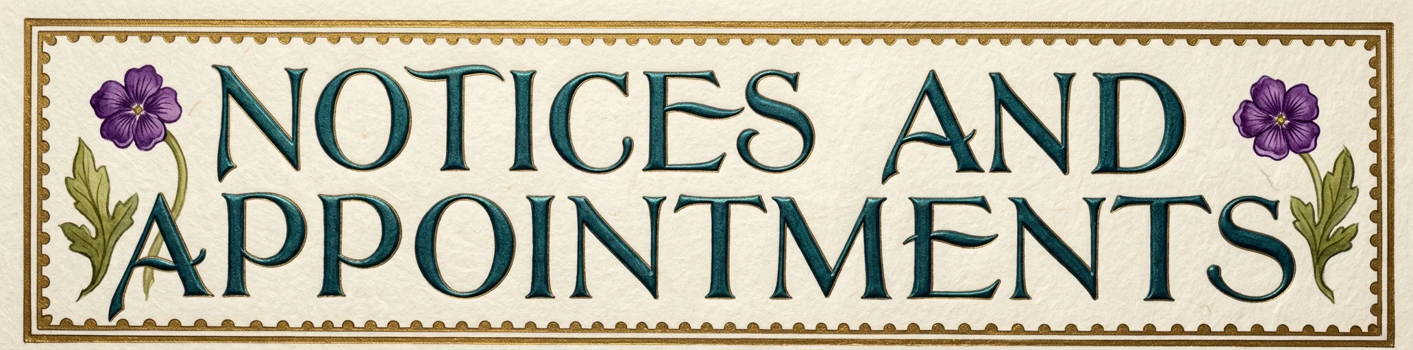 NOTICES AND APPOINTMENTS