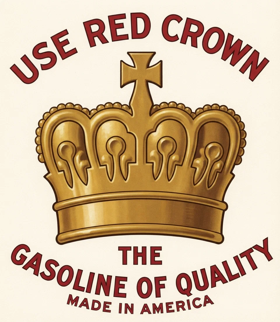 USE RED CROWN THE GASOLINE OF QUALITY MADE IN AMERICA
