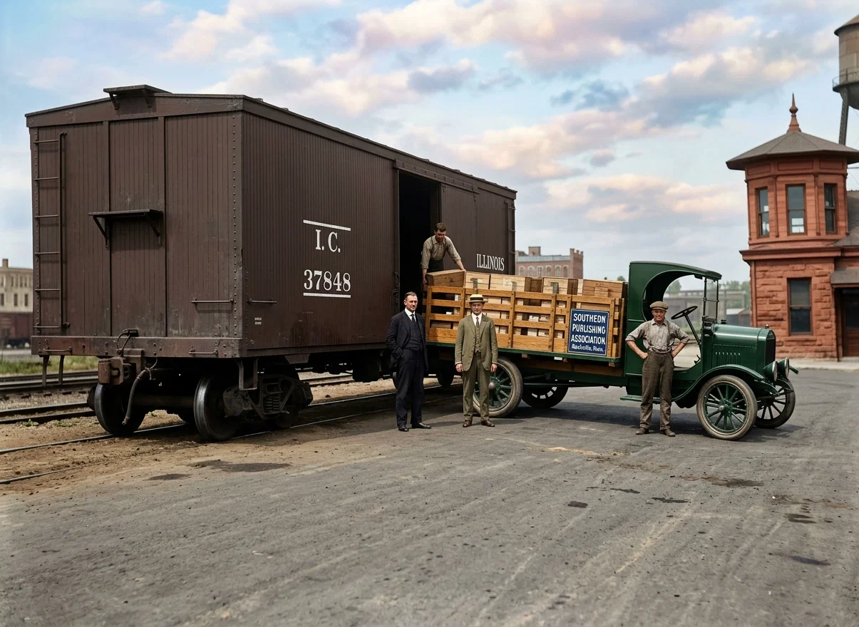 A CARLOAD OF BOOKS
Shipped by the Southern Publishing Association, Nashville, Tenn., to its Western
Branch, at Fort Worth, Tex.