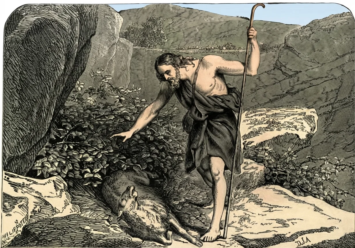 He leaves the ninety and nine within the fold, and goes in search of the straying sheep.