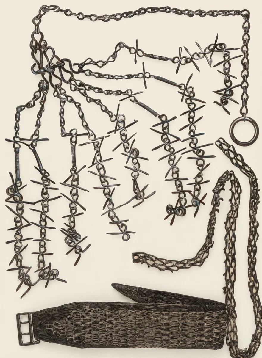 Mexican 'Disciplinas,' Wristlet and Scourge Used by Self-torturing 'Penitentes.'