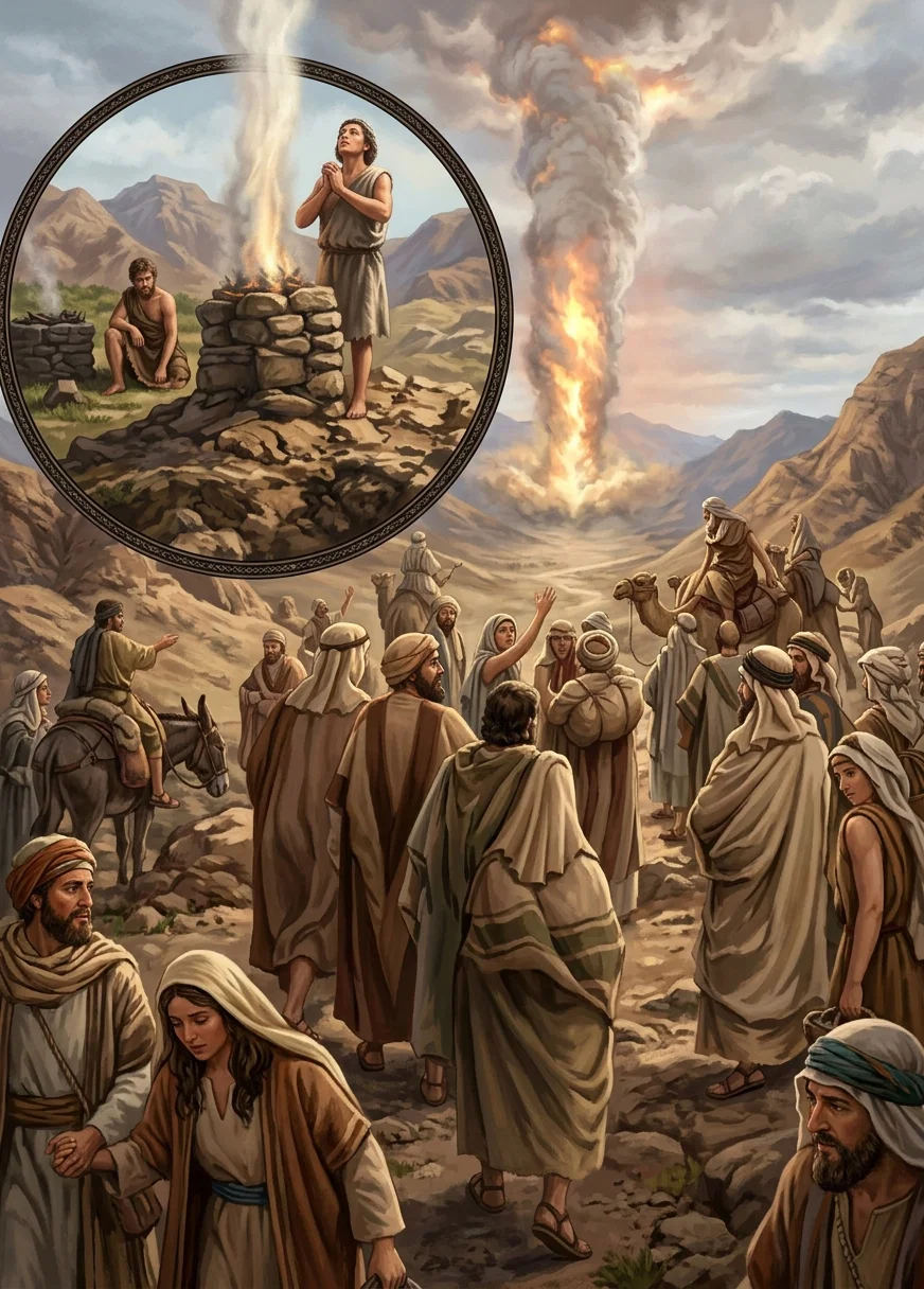 “By faith Abel offered unto God a more excellent sacrifice than Cain, by which he obtained witness that he was righteous, God testifying of his gifts.”
“The fiery cloudy pillar which led the Israelites in their journeyings through the wilderness, was the visible manifestation of Christ’s presence to them.”