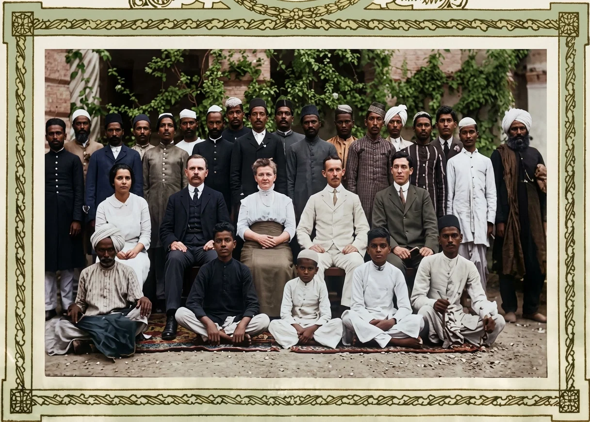 Upper: Prof. H. R. Salisbury, President India Union Mission, and His Wife
Lower: Employees of Our Publishing House at Lucknow, India
