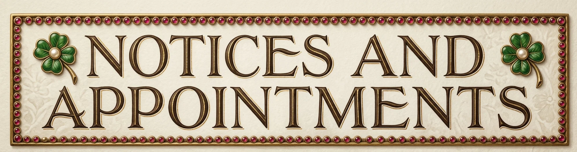 NOTICES AND APPOINTMENTS