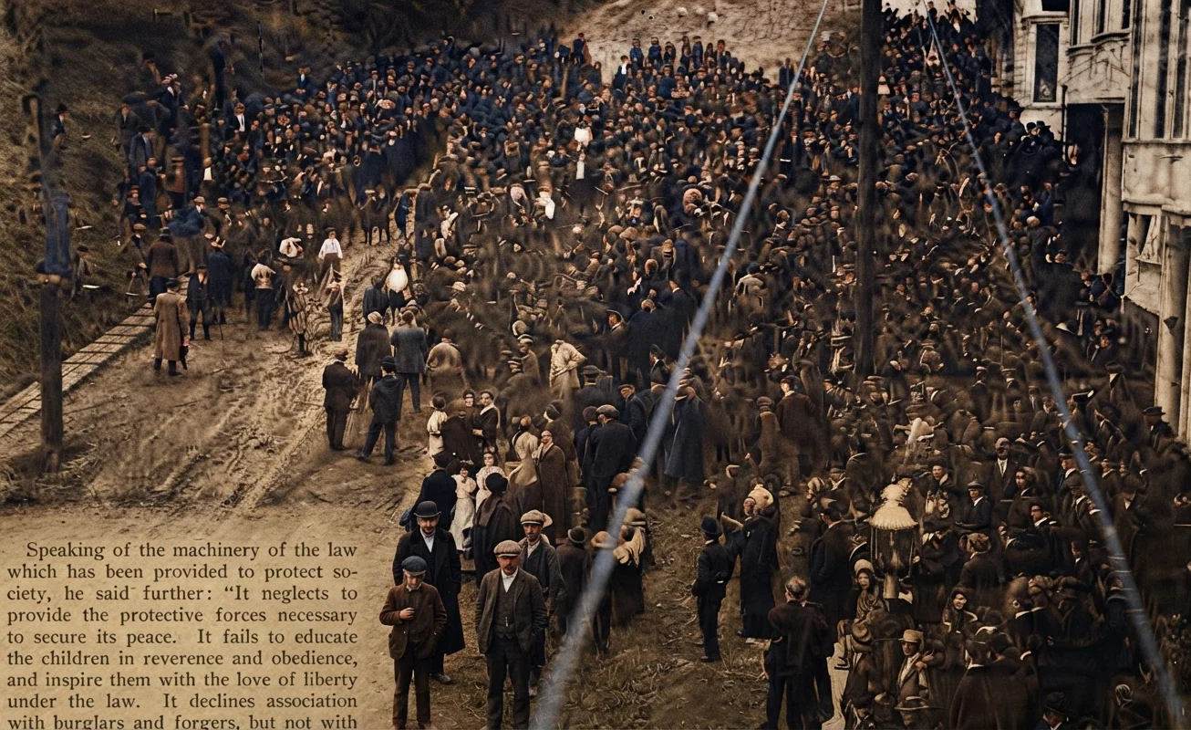 ANOTHER ARMY OF THE DISCONTENTED
Such scenes are among the evidences of the feebly restrained human volcanoes of world-wide discontent and smoldering revolution.