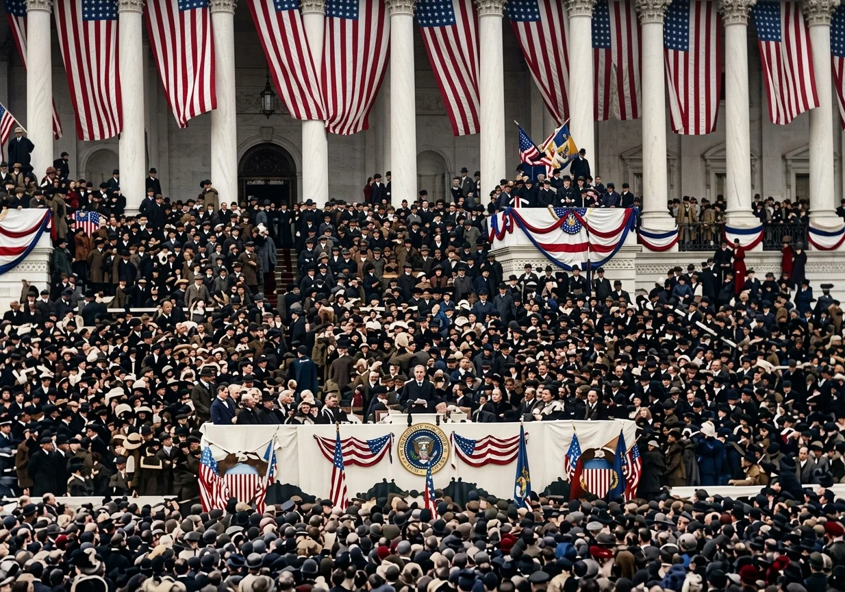 PRESIDENT WILSON DELIVERING THE INAUGURAL ADDRESS