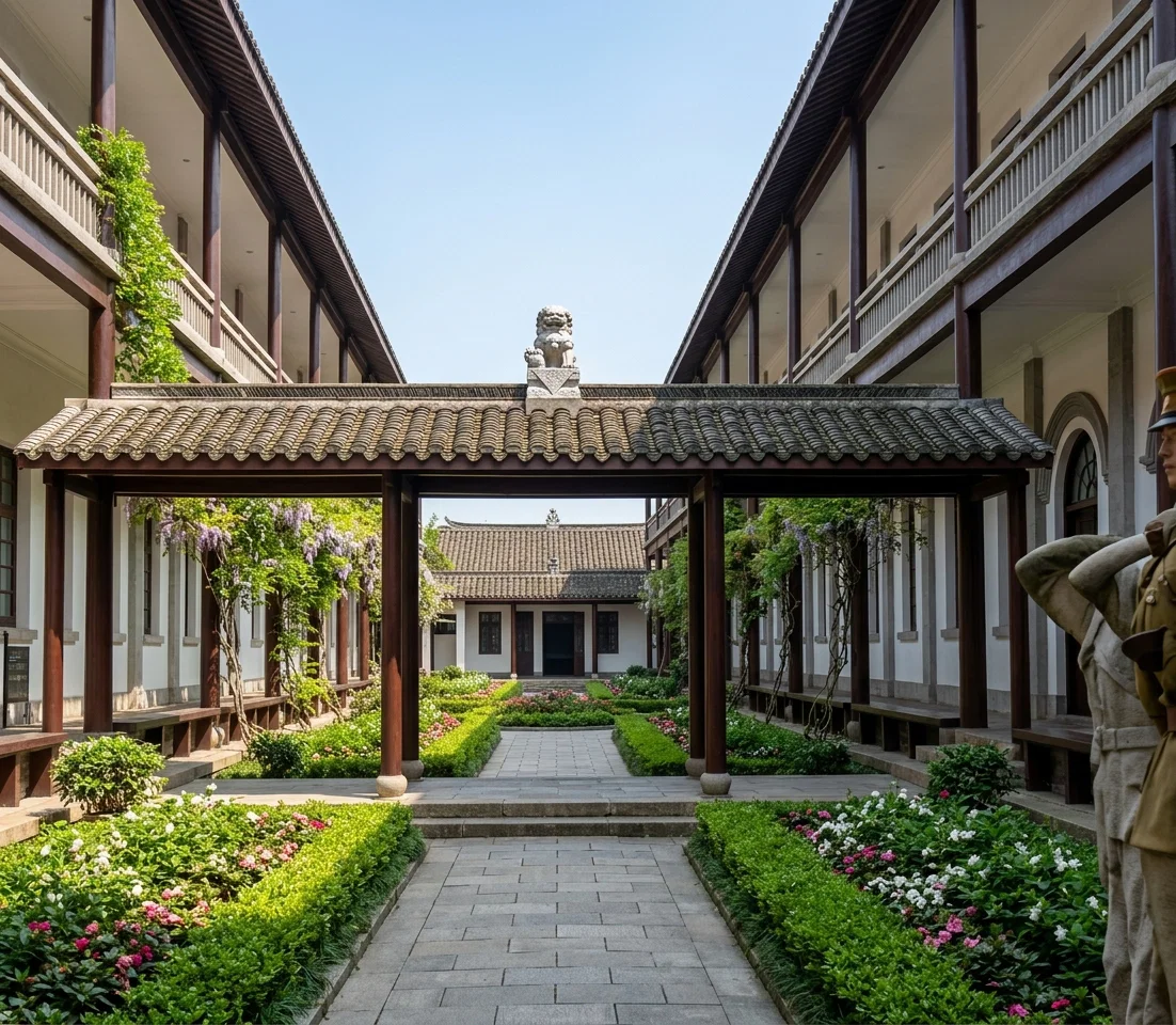 COURTYARD, MILITARY SCHOOL, CHANG-SHA