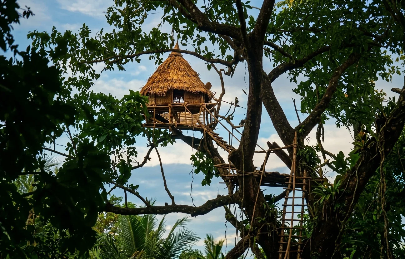 TREE HOUSE IN BRITISH NEW GUINEA