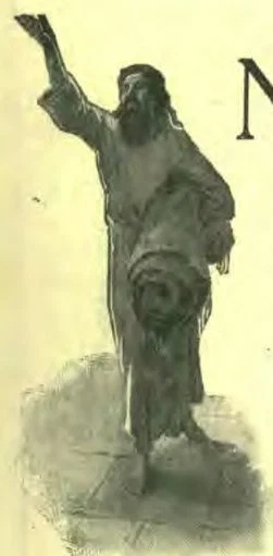 "Springing to his feet, he goes on his way with firm, free step."