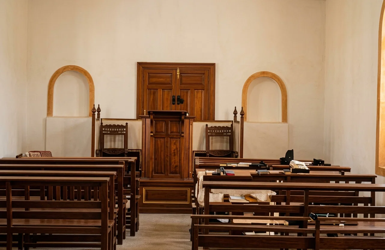 INTERIOR OF CHAPEL AT CHIOH-BE, SOUTH CHINA