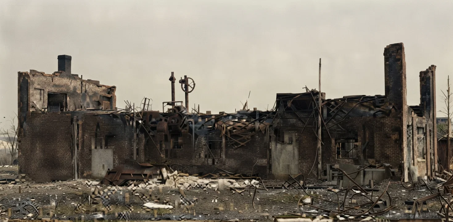 View of a broom factory in Logansport after the March tornado.