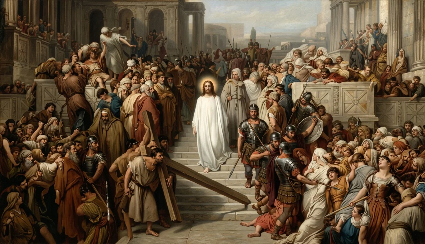 JESUS LEAVING THE PRAETORIUM.