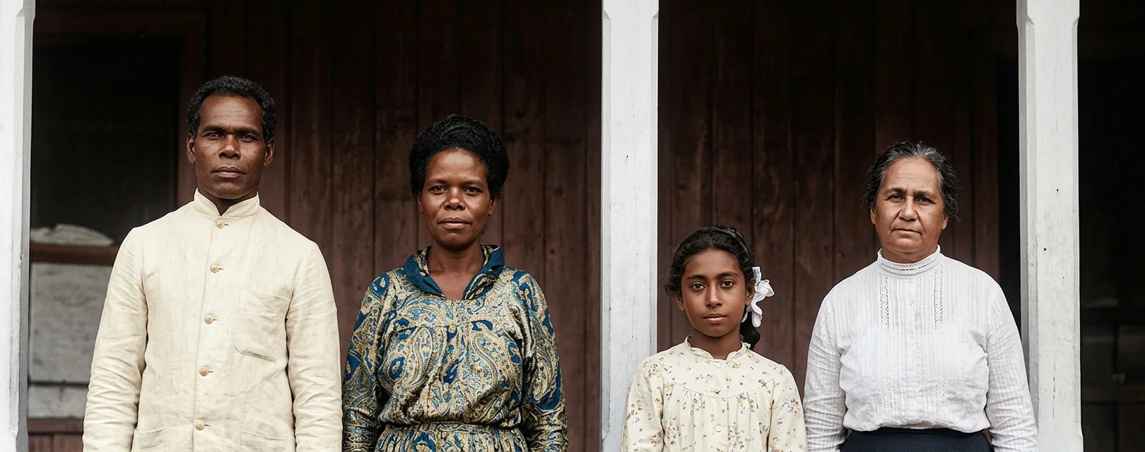 Mrs. Meyers, in Charge of Our Mission for Indians in Fiji, and Some of Our Native Workers