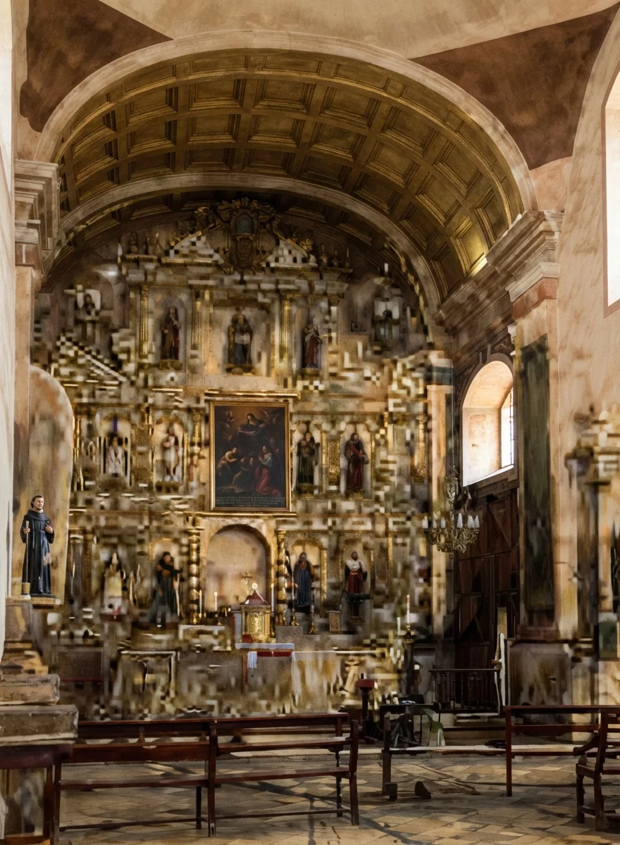 Nave of Church in Manila, Used as a Hospital by American Troops.